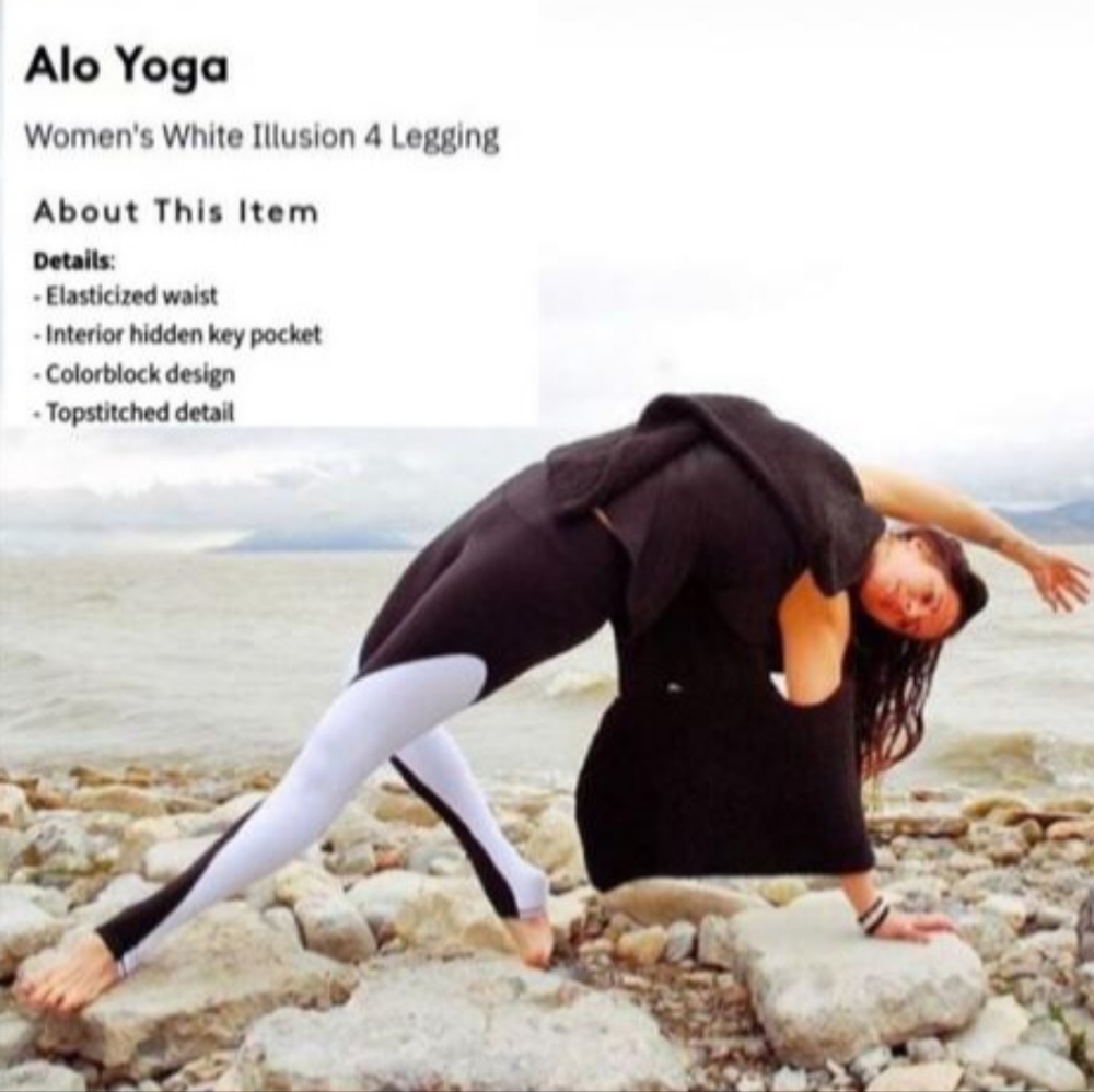 ALO yoga white illusion 4 leggings size M